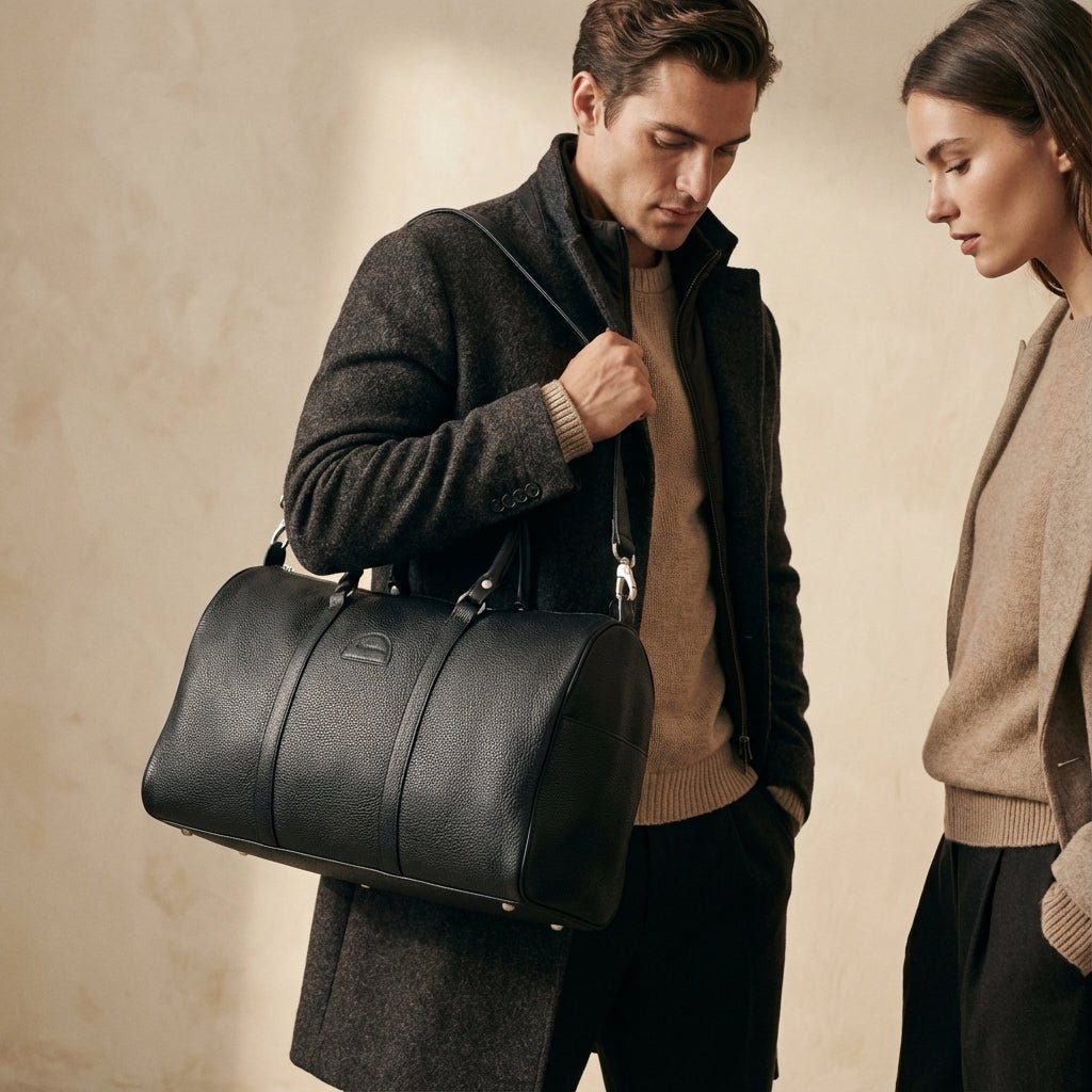 Kelioninis odinis krepšys Papillon 20L - Juodas - luxu.lt