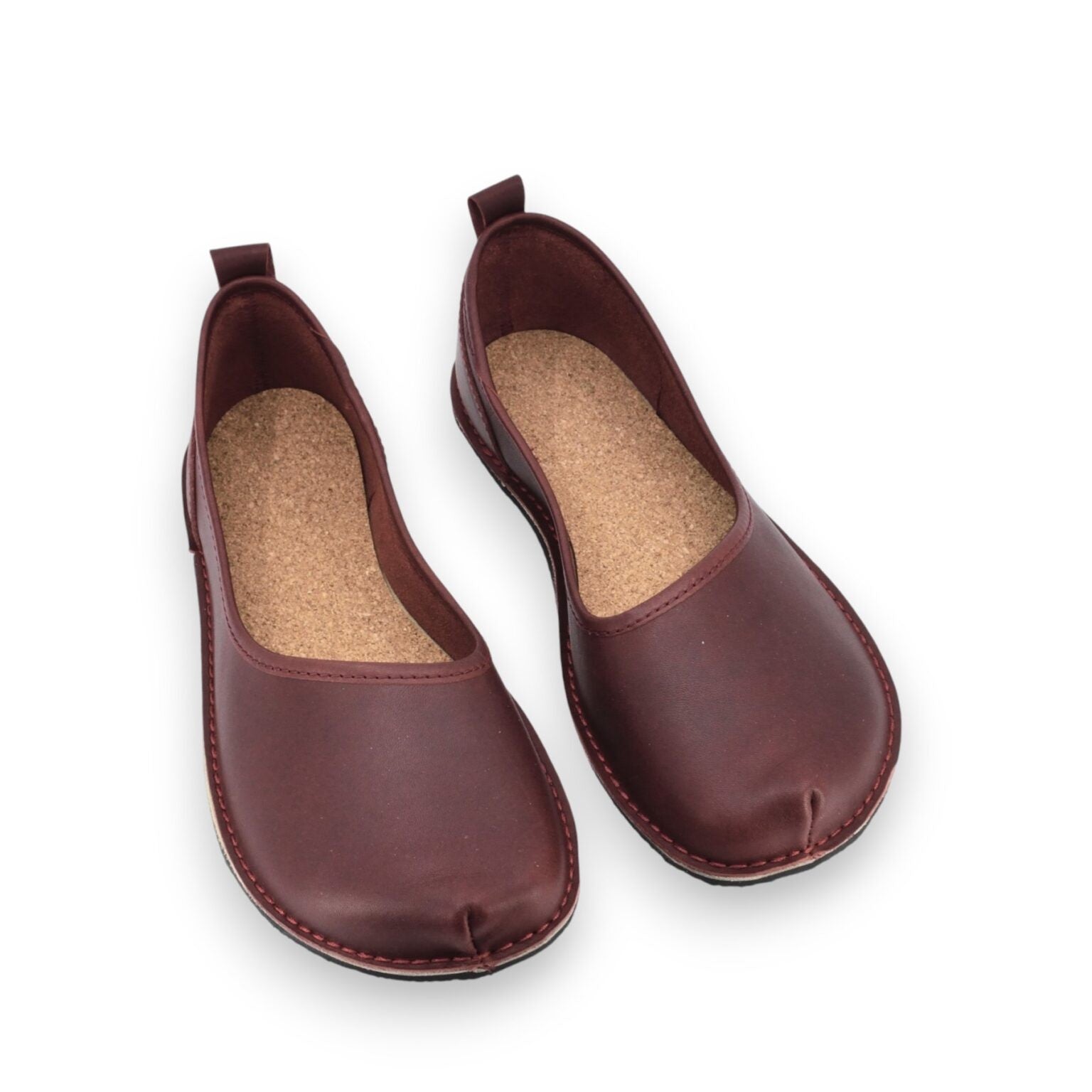 Kuutsid – Rankų darbo moteriški Barefoot odiniai batai - Bordo - luxu.lt