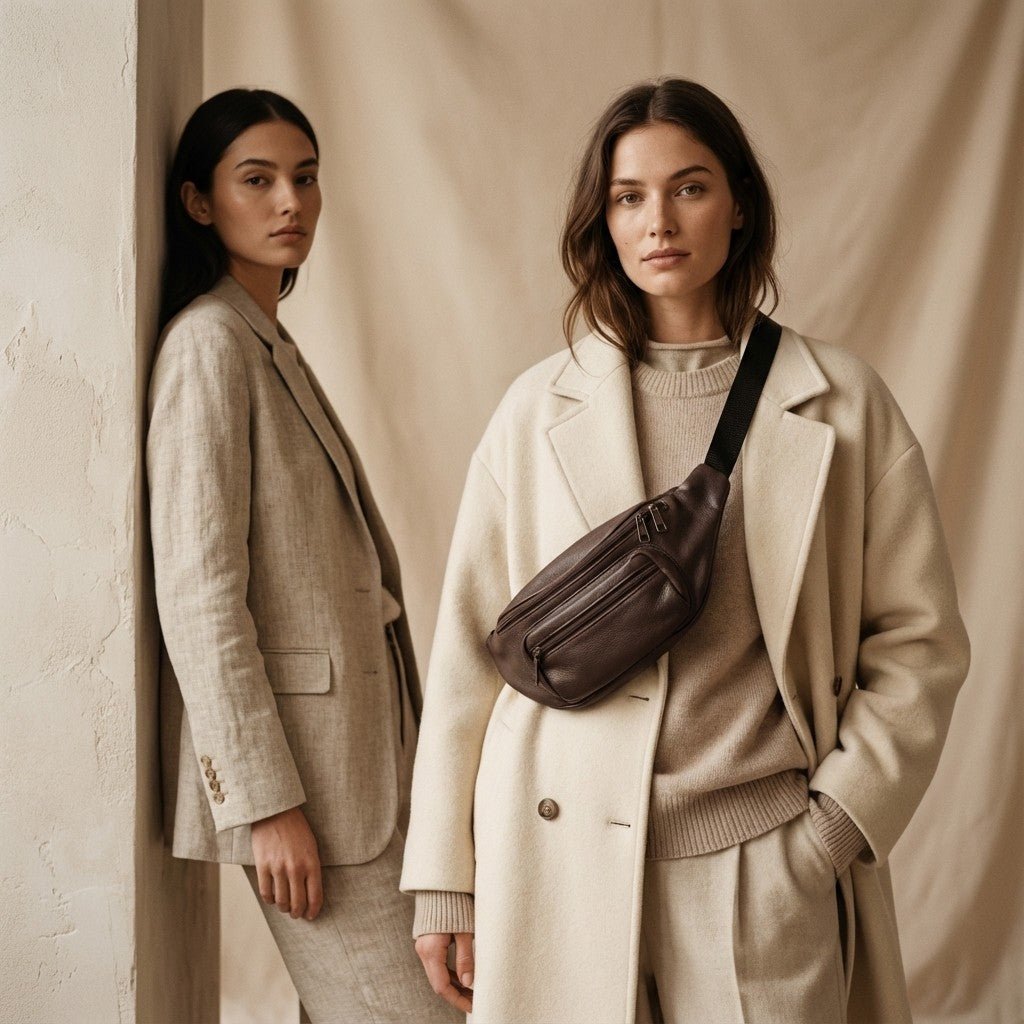 Odinė juosmens piniginė Papillon Nr. 22 - Ruda - luxu.lt